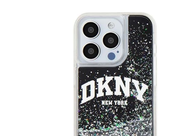 DKNY Liquid Glitter Big Logo-deksel til iPhone 14 Pro - Sort