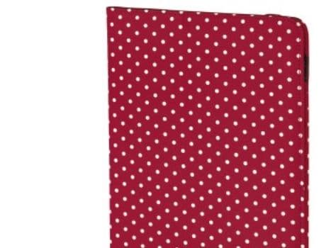 Hama "Polka Dot" - Vikbart fodral för surfplatta - polyester - röd - 8"