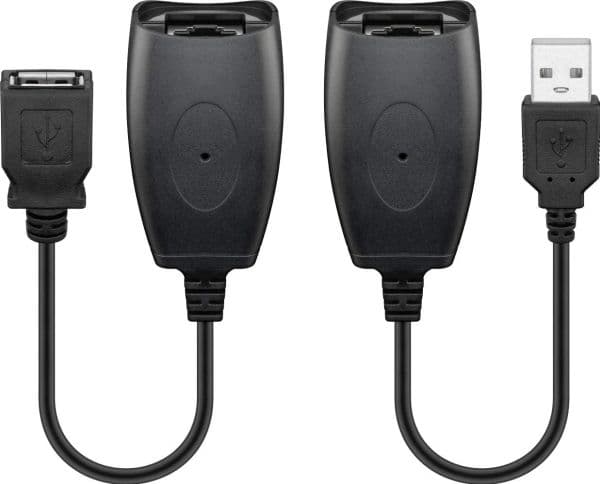 Goobay 93321, 40 m, USB A, USB A, Sort