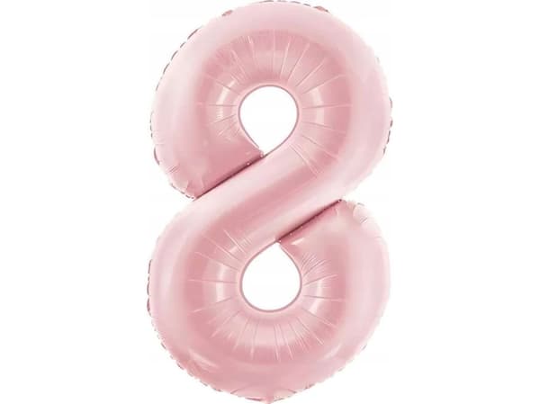 Ilmapallo numero 8 86cm vaaleanpunainen 76204