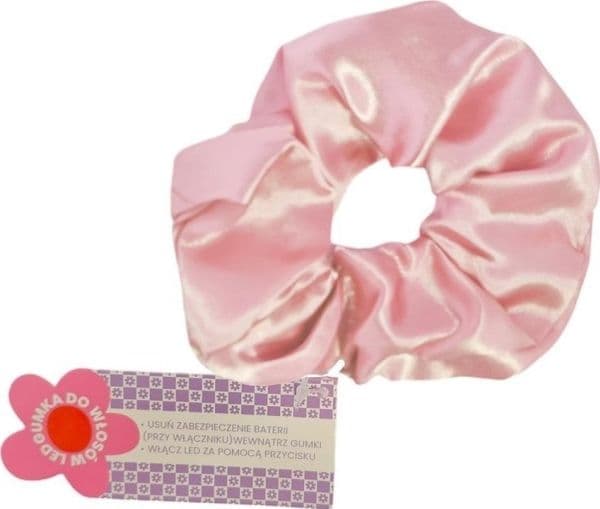 Scrunchie viskelær til LED-hår rosa