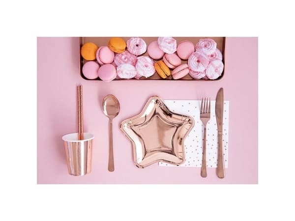 Rose gold stjerne tallerkner, metallic