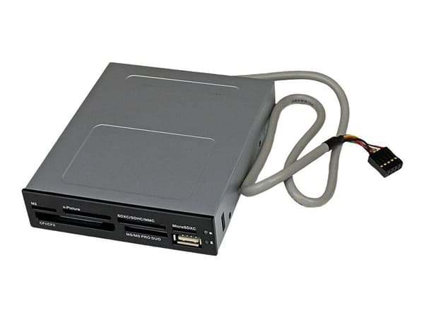 Startech 3.5in Front Bay 22-in-1 USB 2.0 Internal Multi Media Memory Card Reader with Simultaneous Access - CF/SD/MMC/MS/xD - Black (35FCREADBK3) -...