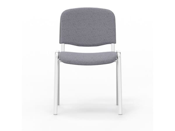 ISO-stol, grå med alufärgade stolben