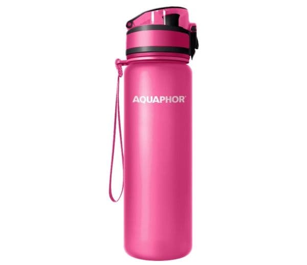 Aquaphor vaaleanpunainen suodatinpullo 500 ml