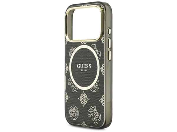Guess IML Peony Dot MagSafe Case for iPhone 17 Pro - Black