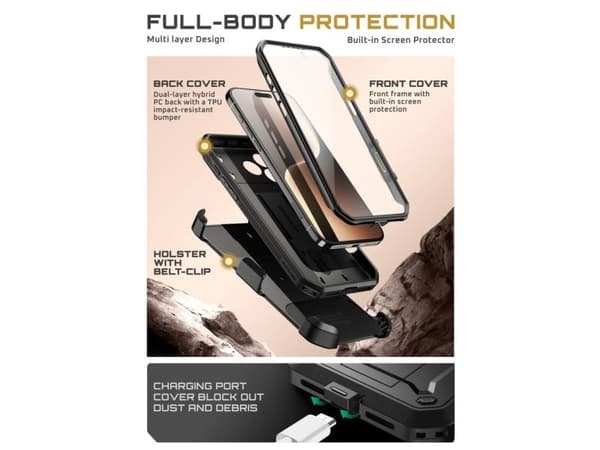 Supcase UB Pro-etuiet til iPhone 17 Pro Max - svart