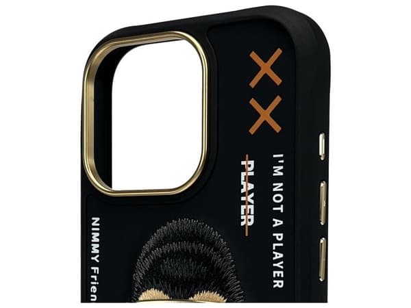 Nimmy Cool&Cute 2.0 Monkey-deksel til iPhone 16 Pro - Svart