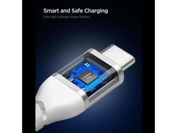 Spigen EB10010CCA Essential, 1 m, USB C, USB C, USB 2.0, 0,48 Gbit/s, Vit