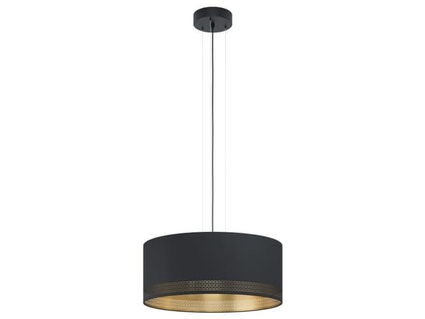 EGLO ESTEPERRA pendellampe 3L hullmønster sort/gull