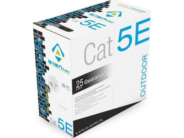 ALANTEC - Samlet kabel - 305 m - UTP - CAT 5e - utendørs, solid - svart