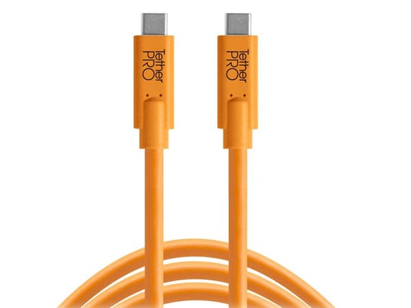 Tether Tools TetherPro - USB-kabel - USB-C (hann) til USB-C (hann) - 3 A - 4.6 m - godt synlig oransje