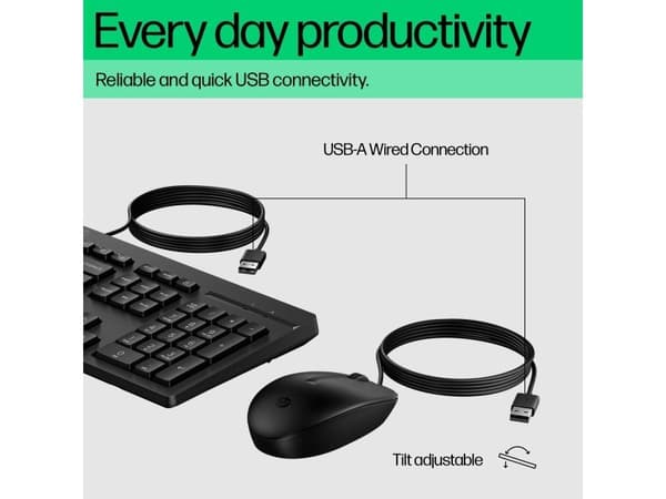 225 Wired Mouse and Keyboard Combo (AX2Y7AA) - AZERTY BE
