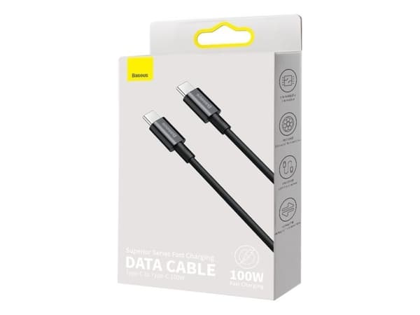 Baseus CATYS-C01, 2 m, USB C, USB C, 0,48 Gbit/s, Svart