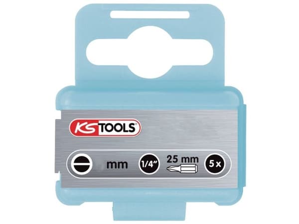 KS Tools 910.2233 Lige kærv-bit 3 mm Rustfrit stål V2A rustfri C 6.3 5 stk