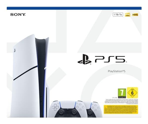 Sony PlayStation 5 Slim 1TB SSD hvit, sort