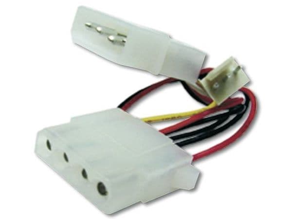 ASSMANN - Strømadapter - 4-pin intern strøm (hann) til 4-pin intern strøm, 3 pin internstr - 30 cm - formstøpt