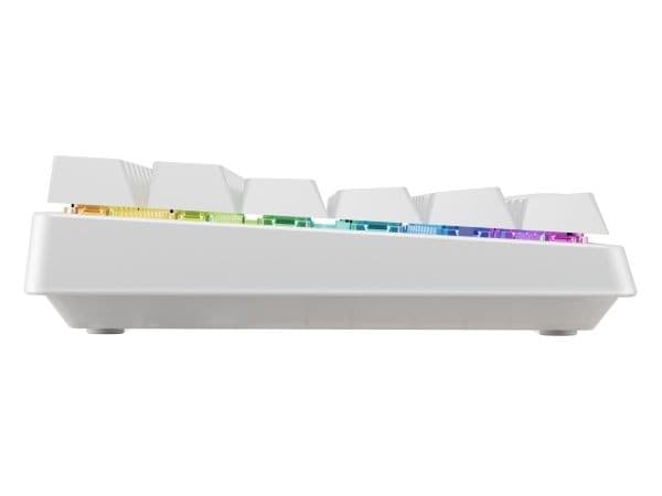 CHERRY XTRFY K33 Compact Wireless, Langaton, USB + RF Wireless + Bluetooth, Mem-chanical key switch, QWERTY, RGB LED, Valkoinen