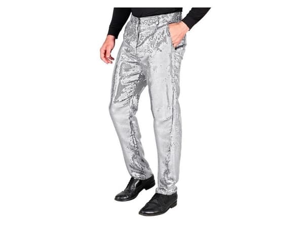 Silverglittriga paillettbyxor