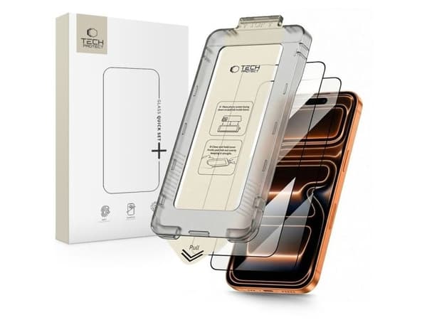 Tech-Protect herdet glass Tech-Protect QUICK SET+ 2-pak iPhone 17 Pro Black