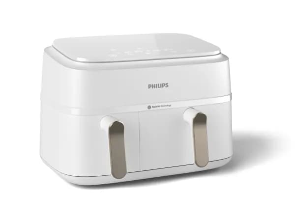 Airfryer dubbelkorg, Philips, 9,0 l, vit