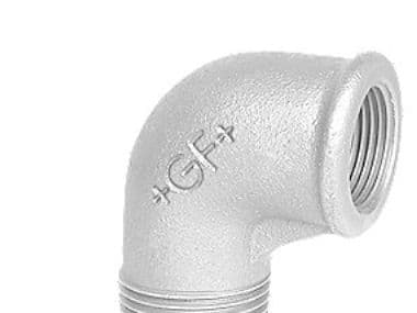 Vinkel 90° galvaniserad muff/nippel 1 x 3/4
