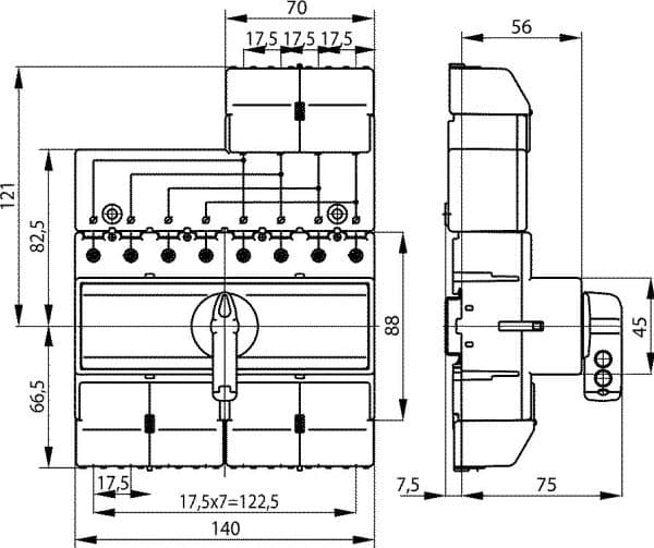Spamel nät-/generatoromkopplare 80A 4P (PRZK-4080W02)