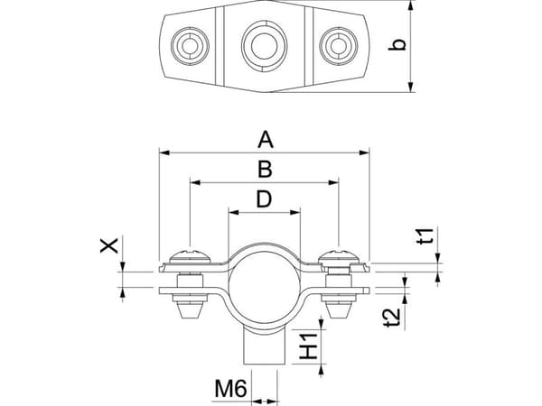 Obo Bettermann =, Stål, Stål, 5 mm, 1,25 mm