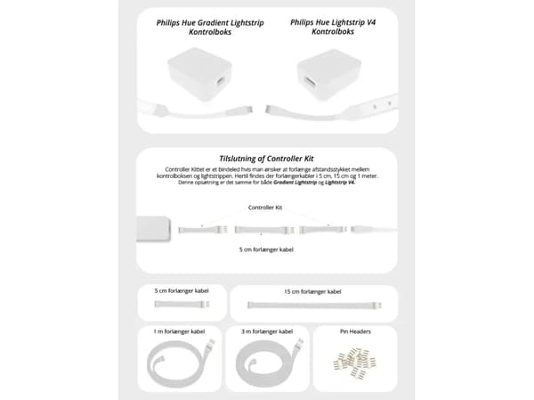 Light Solutions-kabel för Gradient LightStrip - Controller Kit - vit - 1 set