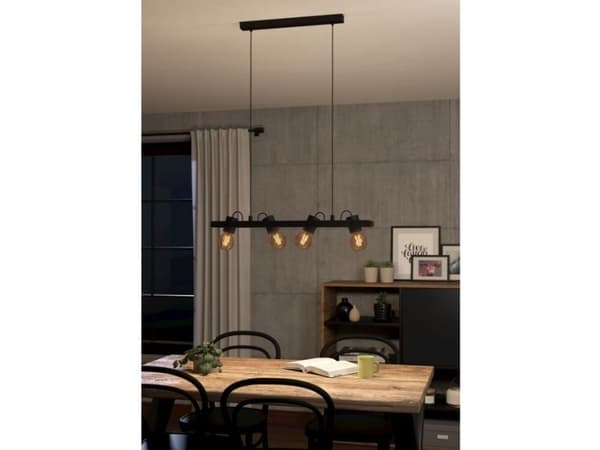 EGLO PLIMSOLL pendellampe i sort, 4L
