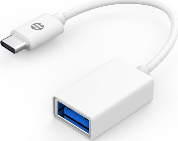 USB-adapter HP DHC-TC105 USB-A till USB-C - vit (9YF06AA)