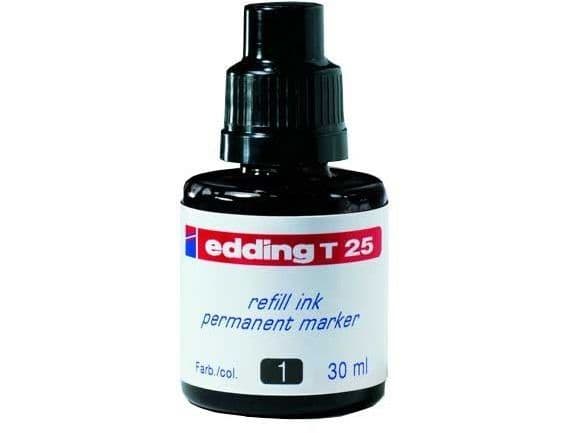 edding T 25 - Bläck - permanent - svart - 30 ml