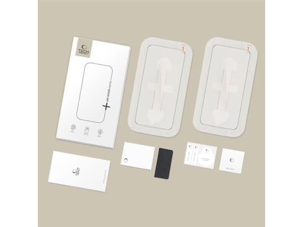 Tech-Protect herdet glass Tech-Protect Quick Set+ 2-pak til iPhone 15 / 16 svart