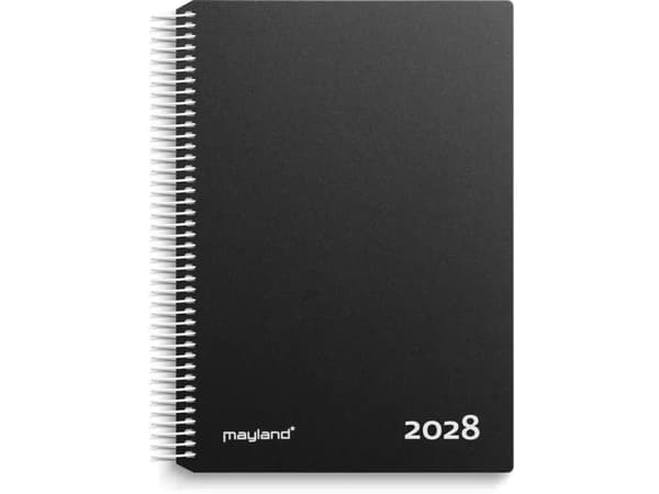 Tidkalender svart PP-plast 2028
