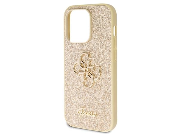 Guess GUHCP14LHG4SGD-deksel til iPhone 14 Pro - gull glitter Script Big 4G