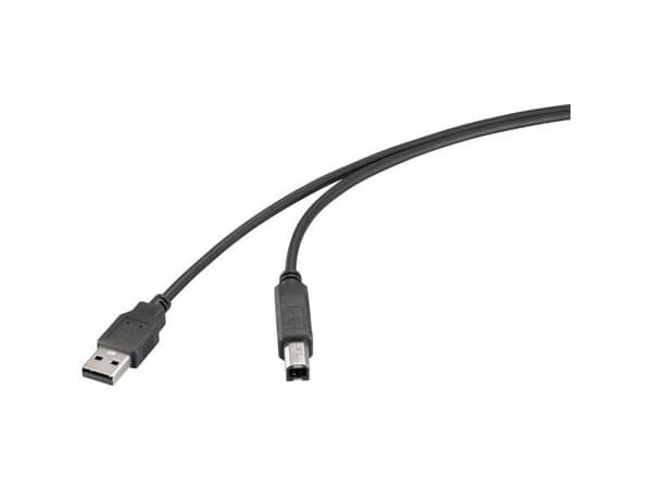 Renkforce USB-kabel USB 2.0 USB-A-hanstik, USB-B-hanstik 1.00 m Sort RF-6830426
