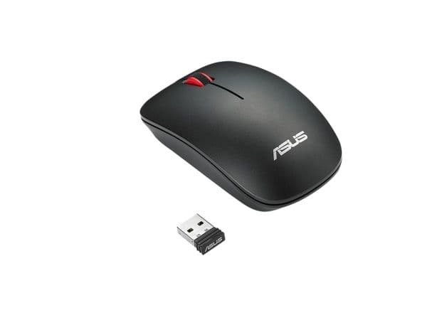 ASUS WT300 RF MOUSE/BK-RD, Molempikätinen, Optinen, Langaton RF, 1600 DPI, Musta, Punainen