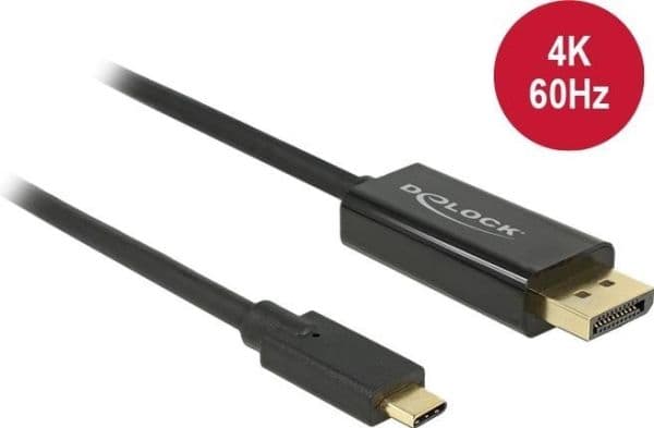Delock - Extern videoadapter - USB-C - DisplayPort - svart - detaljhandel