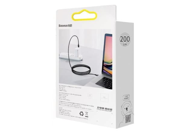 Baseus CATYS-C01, 2 m, USB C, USB C, 0,48 Gbit/s, Svart