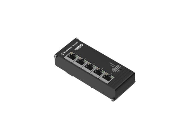 Teltonika TSF010 - Switch - ohanterad - 5 x 10/100 - DIN-skenmonterbar