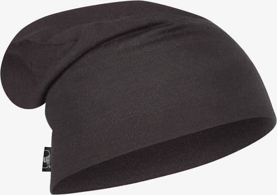 Buff Dobbeltlags termohette i merinoull Solid Black