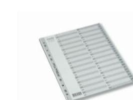 Register, Bantex 6215, A4, PP-plast, 1-54, grå