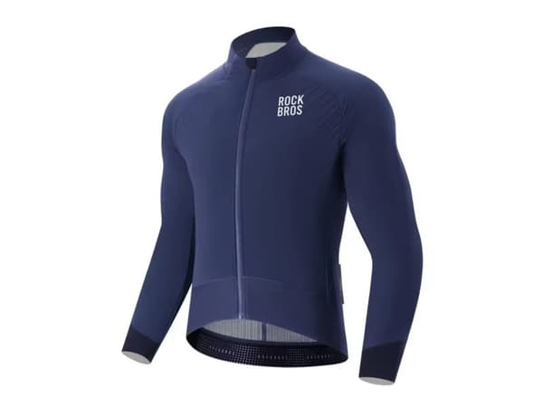 Rockbros YDWT014 vinterfleece cykeljacka i dubbla lager storlek L - blå