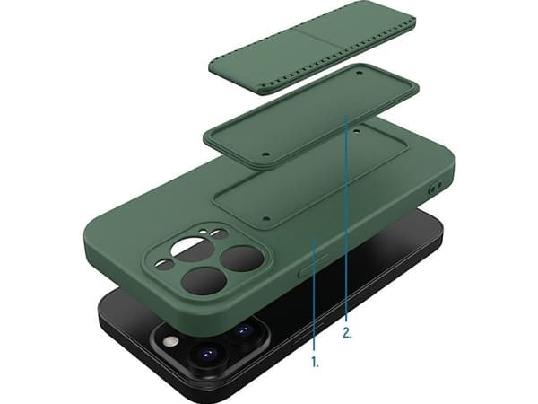 Wozinsky hållar-/ställfodral iPhone 13 mini silikonfodral med stativ ljusblå