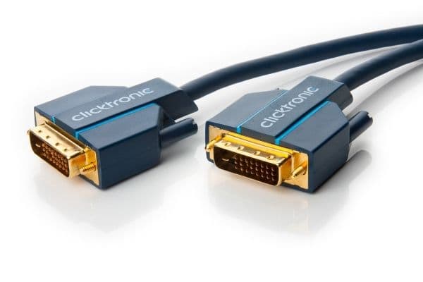 ClickTronic 3m DVI-D Connection, 3 m, DVI-D, DVI-D, Blå, Guld, 7,92 Gbit/s