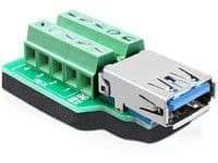 DeLOCK 65370, USB 3.0-A, 10p, Musta, Vihreä, Hopea