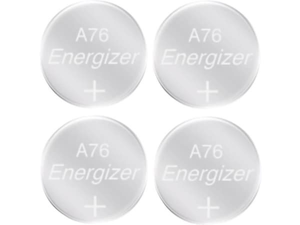 Knapcellebatteri, Energizer Alkaline, LR44/A76, 4 stk