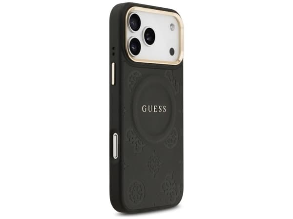 Guess Peony hot stamp MagSafe-deksel til iPhone 17 Pro Max - Sort