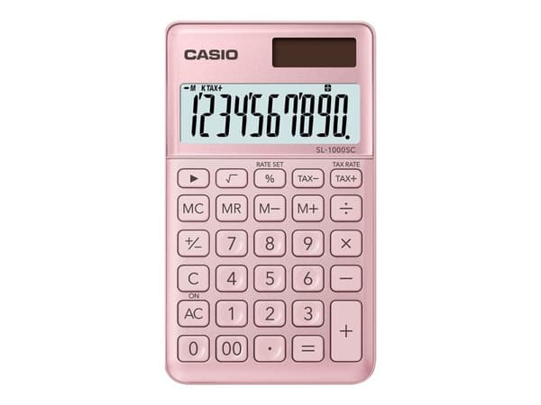 Casio SL-1000SC - Kalkulator - 10 sifre - solcellepanel, batteri - rosa