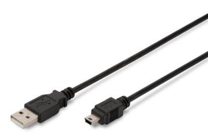 ASSMANN - USB-kabel - USB (hane) till mini-USB typ B (hane) - USB 2.0 - 1 m - formpressad - svart